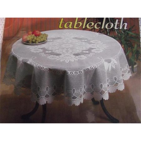 FASTFOOD 60 x 88 in. European Lace Table Cloth, White FA2570146